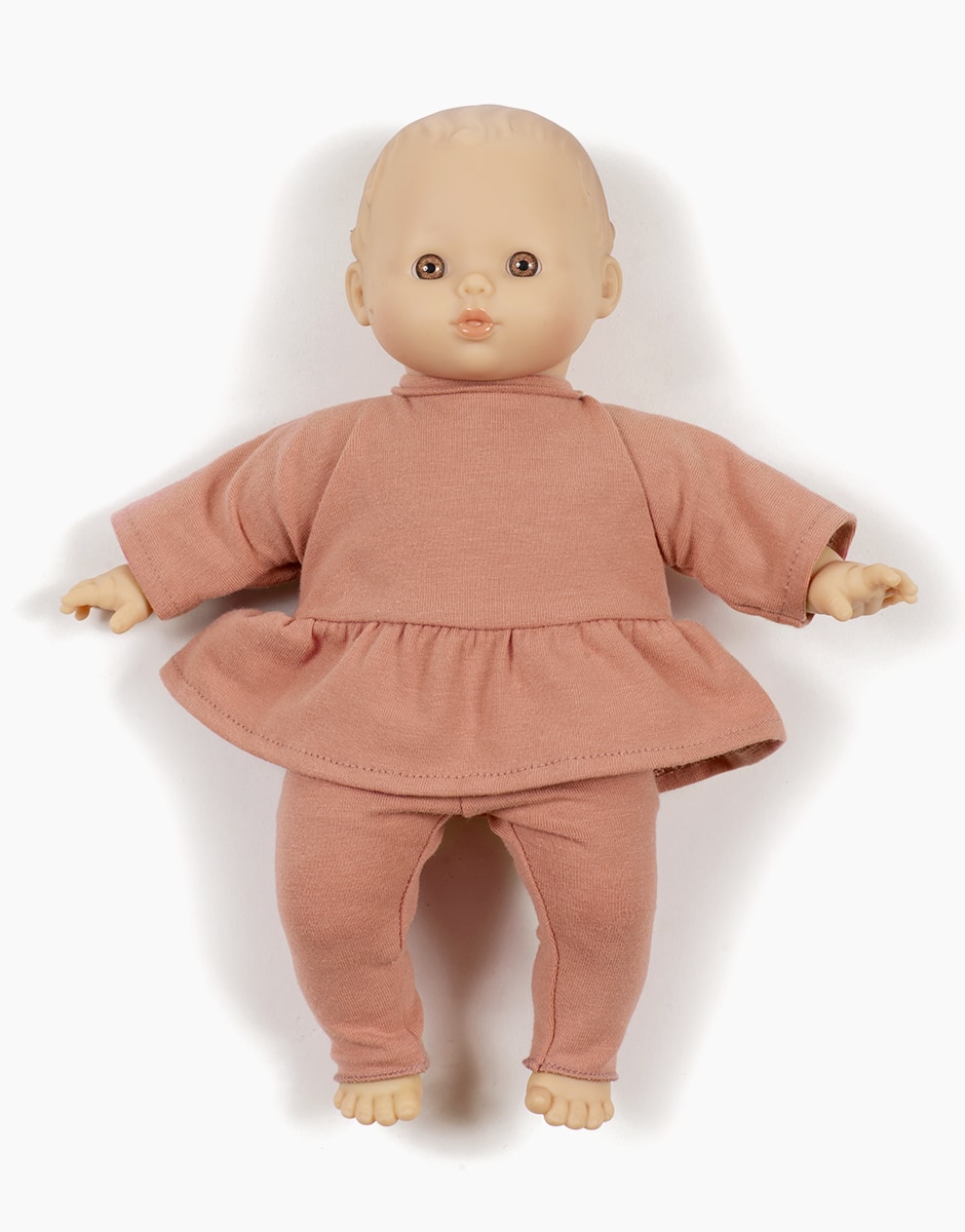 Minikane® Babies Ophélia särgi ja pükste komplekt, Marsala Mänguasjad - HellyK - Kvaliteetsed lasteriided, villariided, barefoot jalatsid