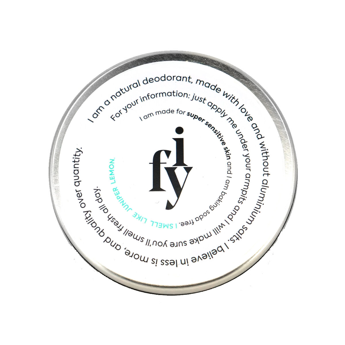 FYI Looduslik deodorant tundlikule nahale- Juniper Lemon Hooldusvahendid, kosmeetika ja aksessuaarid - HellyK - Kvaliteetsed lasteriided, villariided, barefoot jalatsid