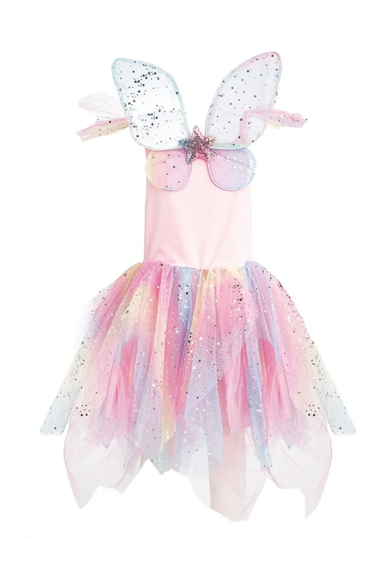 Great Pretenders Rainbow Fairy Dress & Wings Great Pretenders kleidid, keebid ja kostüümid - HellyK - Kvaliteetsed lasteriided, villariided, barefoot jalatsid