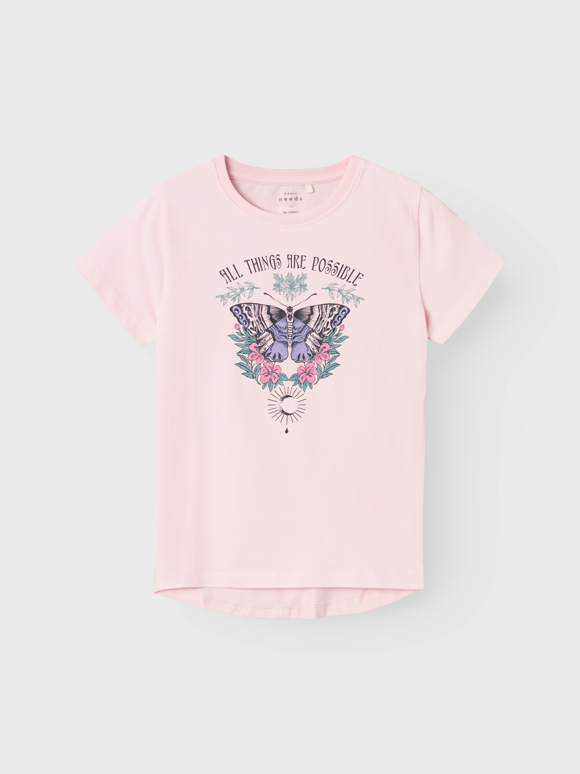 Name It Vix puuvillane t-särk, Parfait Pink/Butterfly Lasteriided - HellyK - Kvaliteetsed lasteriided, villariided, barefoot jalatsid