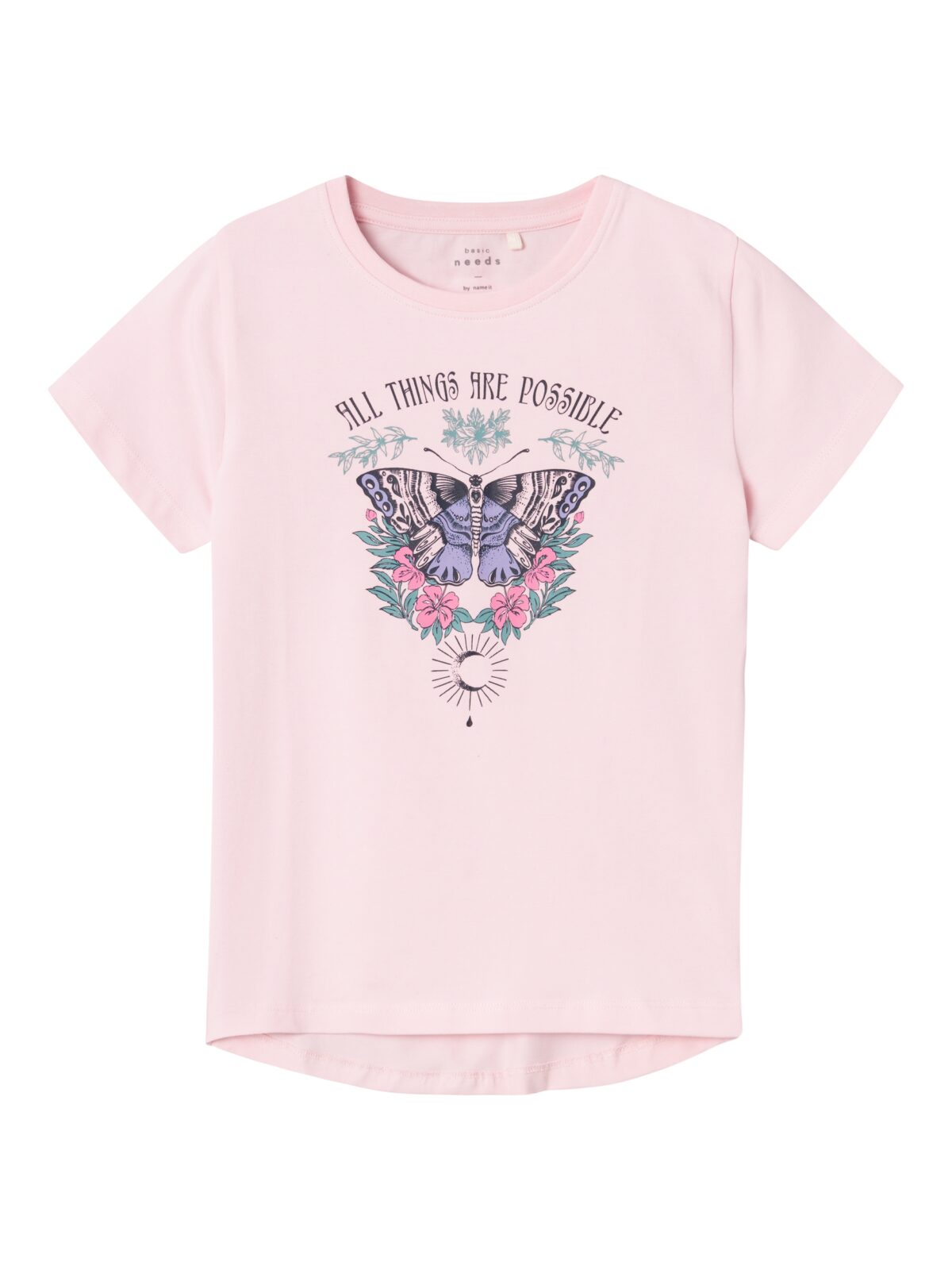 Name It Vix puuvillane t-särk, Parfait Pink/Butterfly Lasteriided - HellyK - Kvaliteetsed lasteriided, villariided, barefoot jalatsid