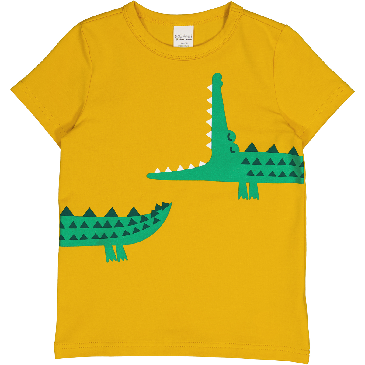 Müsli Croco print s/s T, Sonic Yellow Green Cotton - HellyK - Kvaliteetsed lasteriided, villariided, barefoot jalatsid