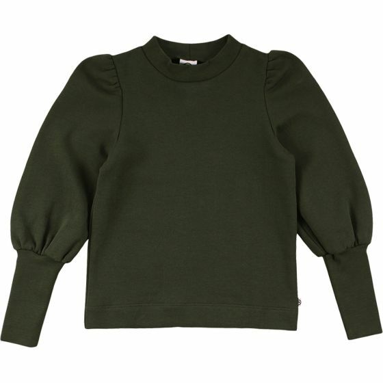 Müsli Check High Cuff Sweatshirt- Dream Pine Green Cotton - HellyK - Kvaliteetsed lasteriided, villariided, barefoot jalatsid