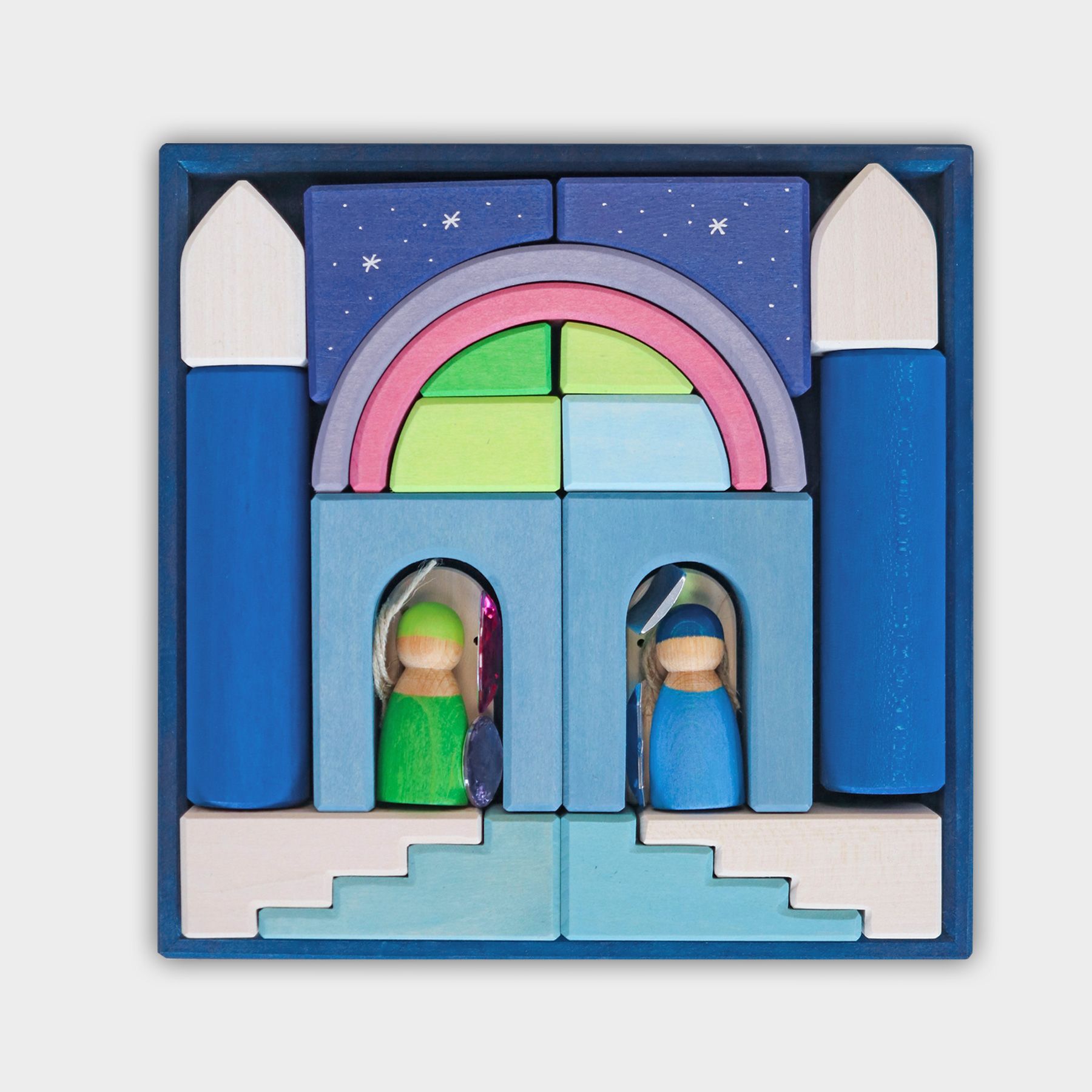 Grimm´s ehituskomplekt “Polaarvalguse mängumaailm” Grimm's puidust mänguasjad - HellyK - Kvaliteetsed lasteriided, villariided, barefoot jalatsid