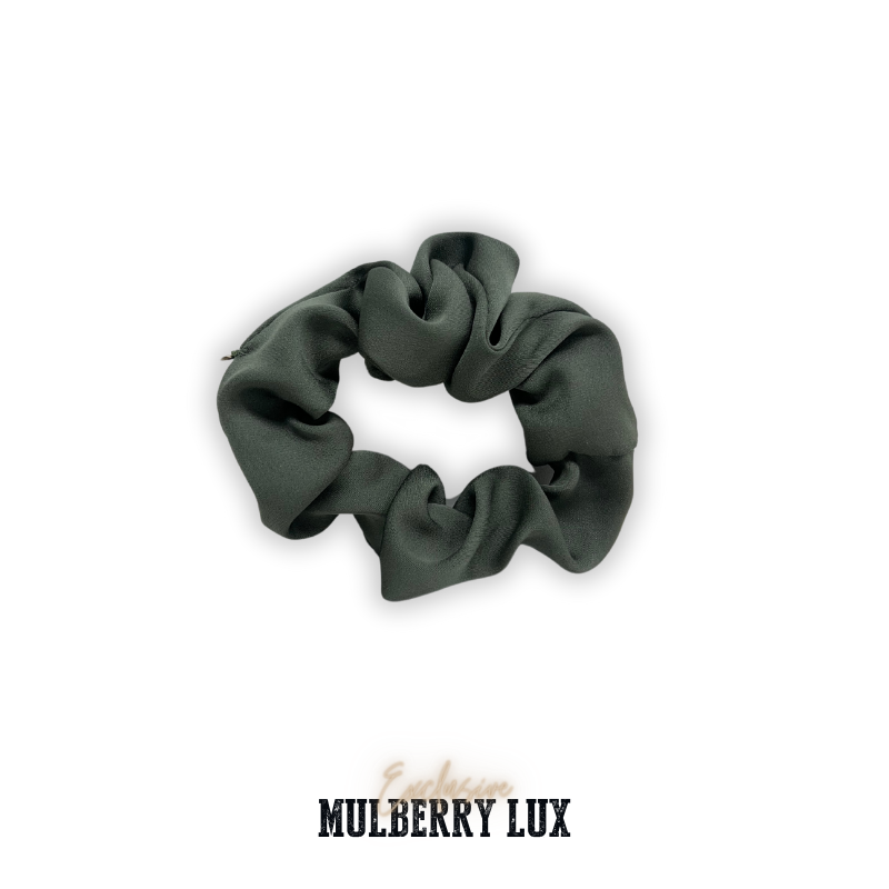 Hairjewelz by Elle Mulberry Lux siidist scrunchie “Olive” Hooldusvahendid, kosmeetika ja aksessuaarid - HellyK - Kvaliteetsed lasteriided, villariided, barefoot jalatsid