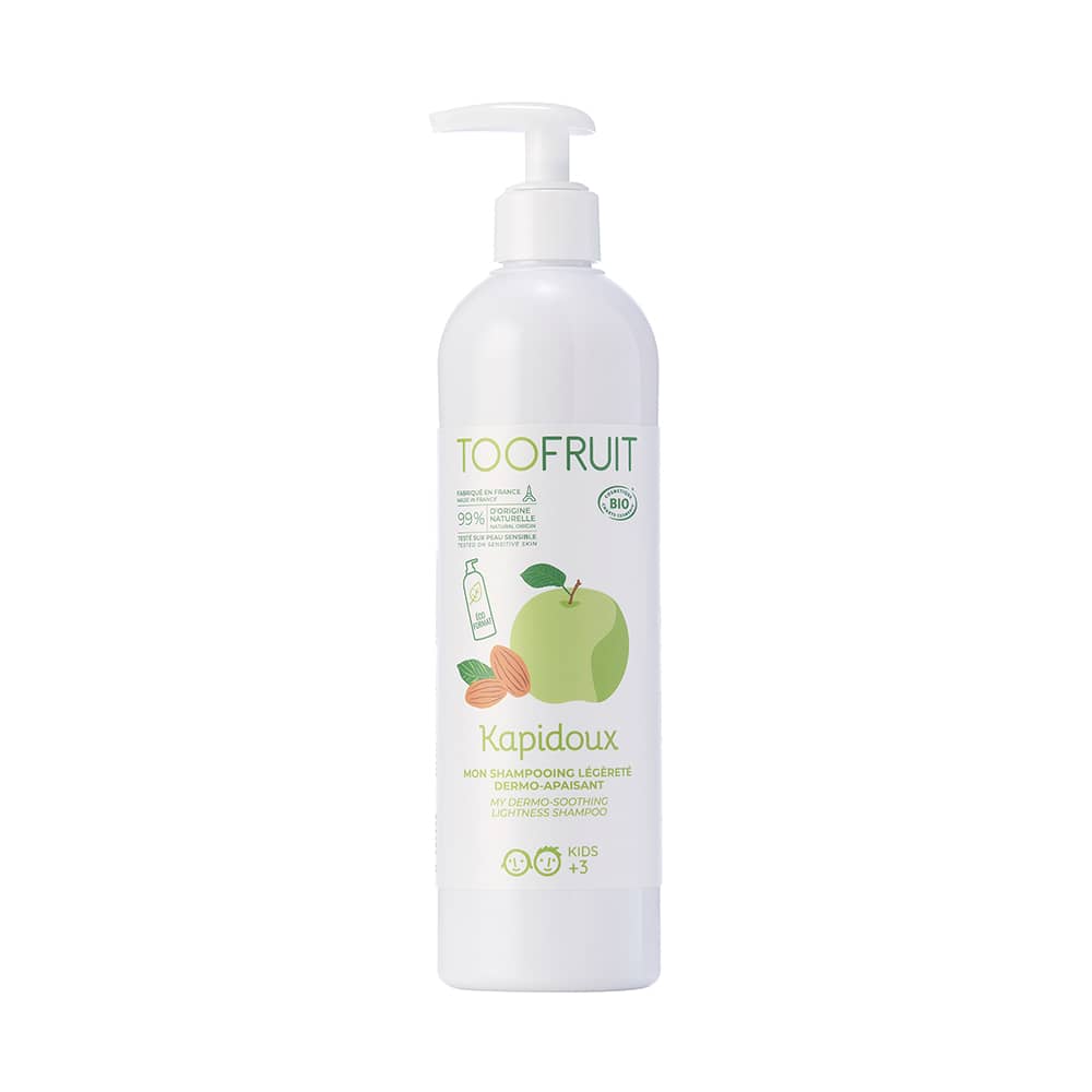 TOOFRUIT orgaaniline pisaravaba niisutav ja silendav šampoon lastele õuna lõhnaga, 400 ml Hooldusvahendid ja kosmeetika - HellyK - Kvaliteetsed lasteriided, villariided, barefoot jalatsid