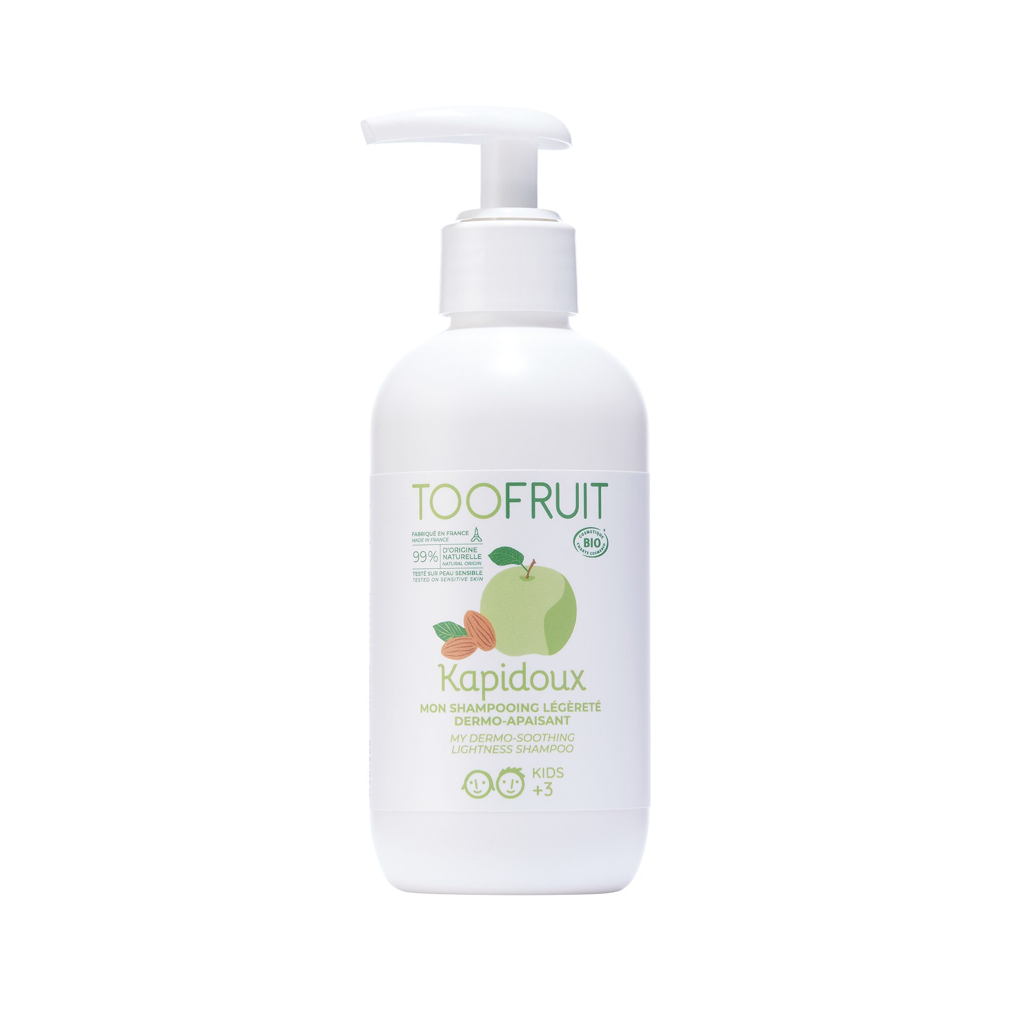 TOOFRUIT orgaaniline pisaravaba niisutav ja silendav šampoon lastele õuna lõhnaga, 200 ml Hooldusvahendid ja kosmeetika - HellyK - Kvaliteetsed lasteriided, villariided, barefoot jalatsid