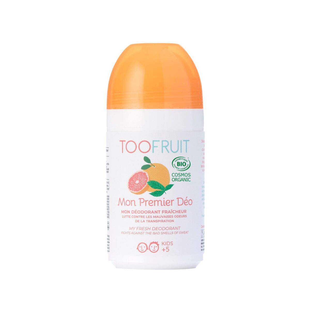 TOOFRUIT orgaaniline kaitsev deodorant roll-on lastele piparmündi ja greibiga, 50 ml Hooldusvahendid, kosmeetika ja aksessuaarid - HellyK - Kvaliteetsed lasteriided, villariided, barefoot jalatsid