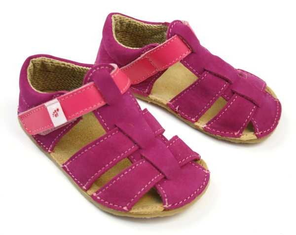 Protetika seemisnahast sandaalid Tery- Pink Laste barefoot jalatsid - HellyK - Kvaliteetsed lasteriided, villariided, barefoot jalatsid