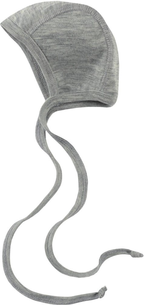 Engel Siidi-meriinomüts beebile- Light Grey Melange Beebimütsid - HellyK - Kvaliteetsed lasteriided, villariided, barefoot jalatsid
