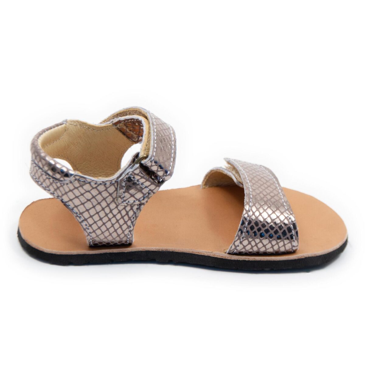 Dodo nahast barefoot sandaalid LUNA/Shimmer Laste barefoot jalatsid - HellyK - Kvaliteetsed lasteriided, villariided, barefoot jalatsid