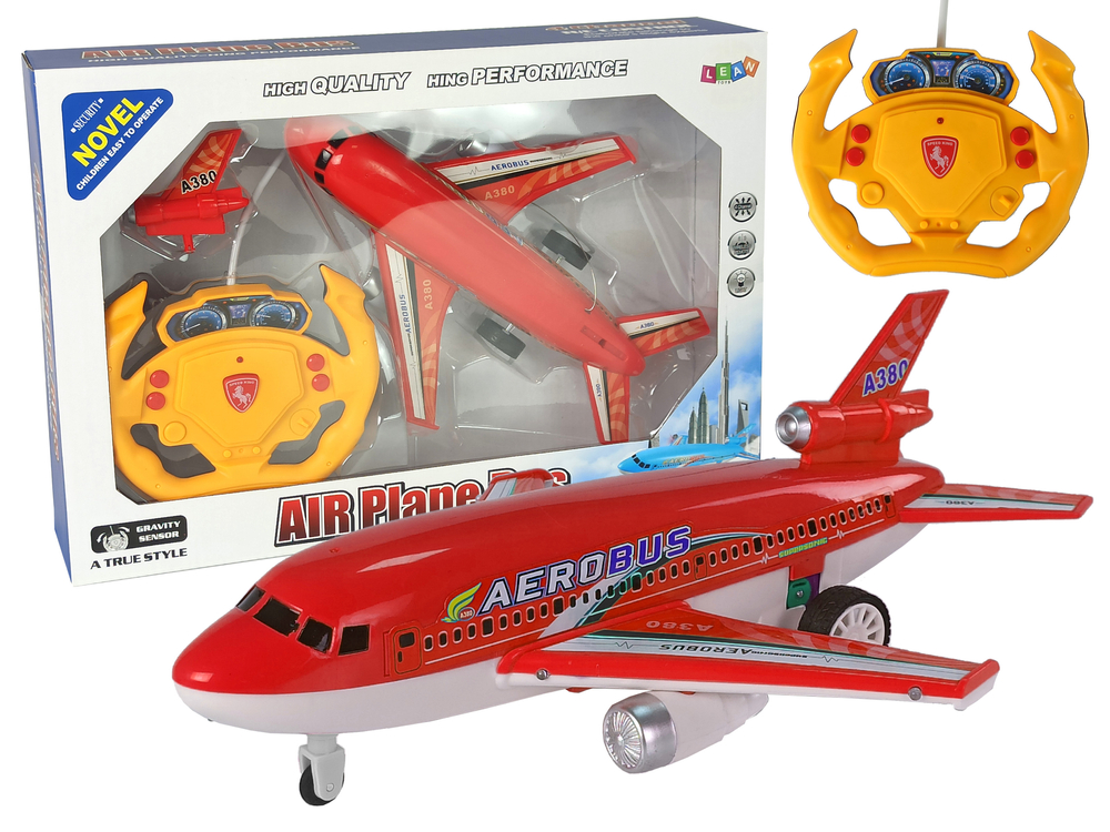 Lean Toys Puldiga juhitav lennuk- Punane Erinevad mänguautod - HellyK - Kvaliteetsed lasteriided, villariided, barefoot jalatsid