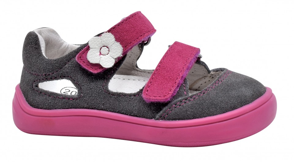 Protetika seemisnahast sandaalid Tery- Pink Laste barefoot jalatsid - HellyK - Kvaliteetsed lasteriided, villariided, barefoot jalatsid
