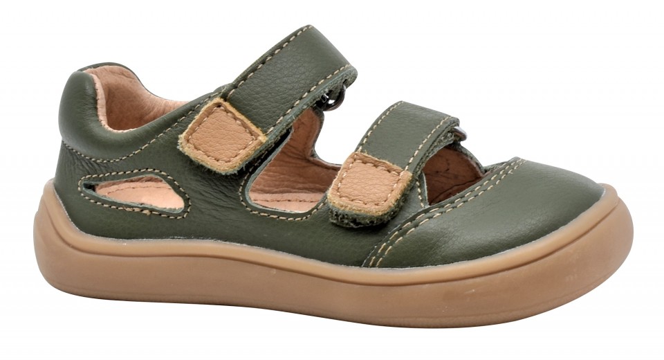 Protetika nahast sandaalid Tery- Green Laste barefoot jalatsid - HellyK - Kvaliteetsed lasteriided, villariided, barefoot jalatsid