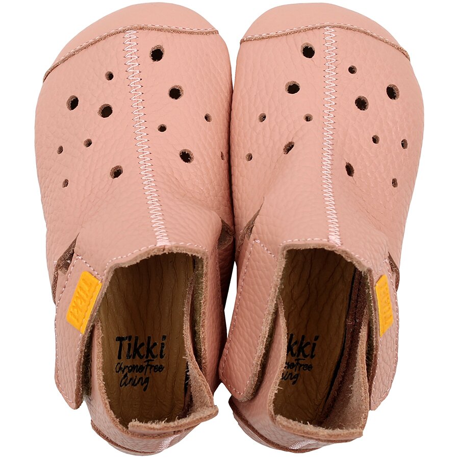 Tikki Ziggy V2 nahast sussid – Rose Laste barefoot jalatsid - HellyK - Kvaliteetsed lasteriided, villariided, barefoot jalatsid