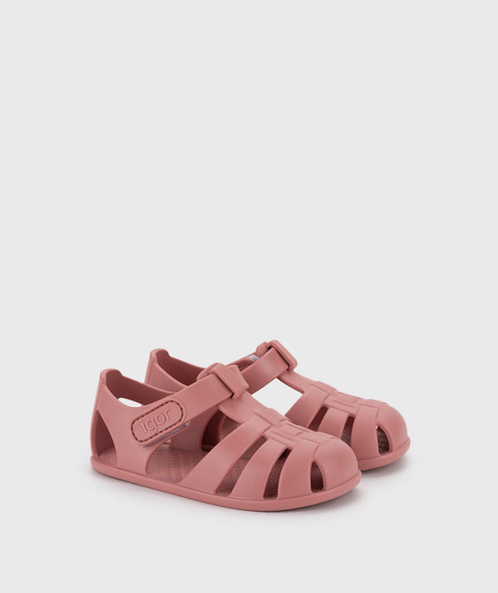 IGOR sandaalid Nemo Solid- Rosa Kummikud - HellyK - Kvaliteetsed lasteriided, villariided, barefoot jalatsid