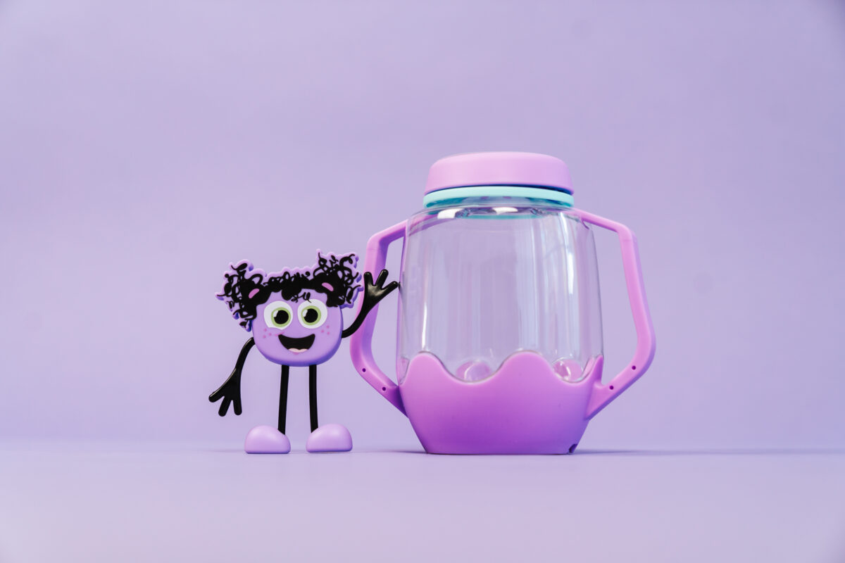 Glo Pals Sensory Jar, värviline valguspurk – Purple Glo Pals helendavad valguskuubikud - HellyK - Kvaliteetsed lasteriided, villariided, barefoot jalatsid