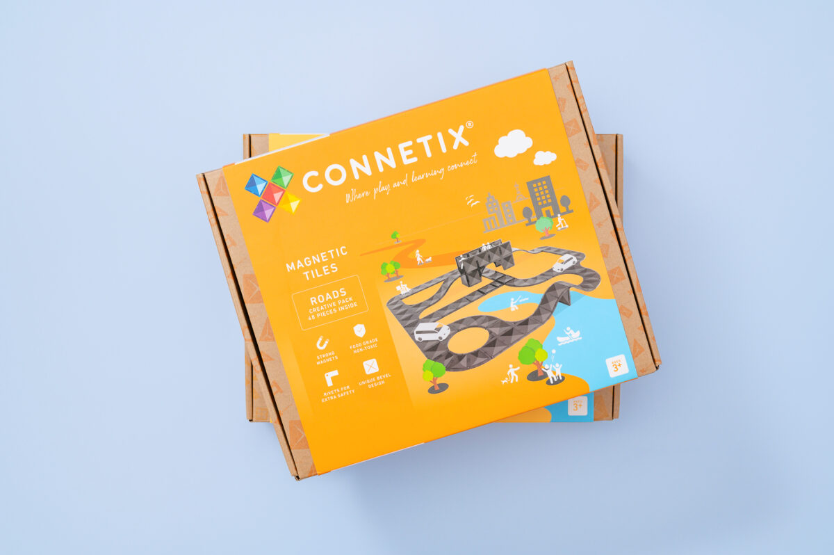 Connetix Creative Roads Pack 48 pc – tarne 7-10 päeva CONNETIX magnetklotsid - HellyK - Kvaliteetsed lasteriided, villariided, barefoot jalatsid