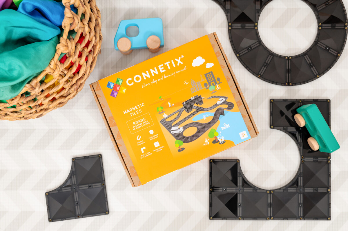 Connetix Creative Roads Pack 48 pc – tarne 7-10 päeva CONNETIX magnetklotsid - HellyK - Kvaliteetsed lasteriided, villariided, barefoot jalatsid