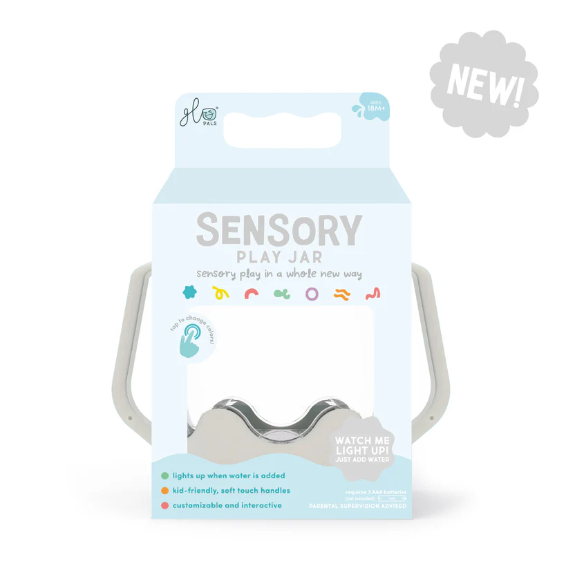 Glo Pals Sensory Jar, värviline valguspurk – Grey Glo Pals helendavad valguskuubikud - HellyK - Kvaliteetsed lasteriided, villariided, barefoot jalatsid