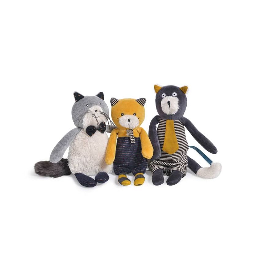 Moulin Roty, Väike sinepikarva kass Lulu Les Moustaches Kaisukad ja kaltsunukud - HellyK - Kvaliteetsed lasteriided, villariided, barefoot jalatsid