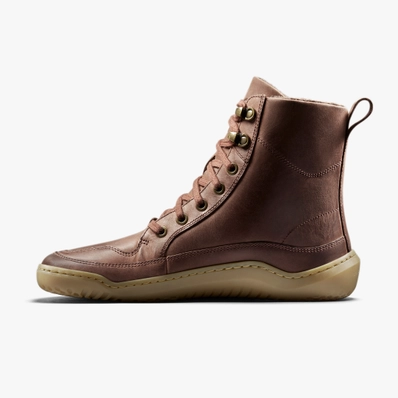 Vivobarefoot GOMBI BOOT WARMLINED WOMEN talvesaapad, Brown Täiskasvanute barefoot jalatsid - HellyK - Kvaliteetsed lasteriided, villariided, barefoot jalatsid