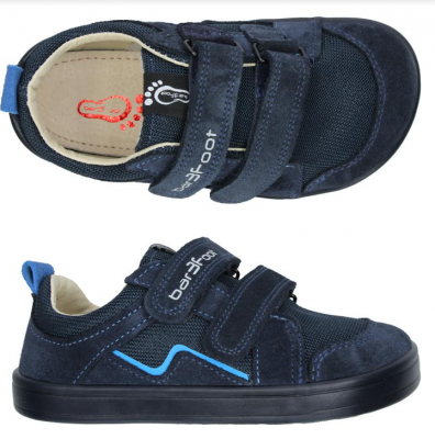 3F Bar3foot nahast tossud- Navy blue K/S lastejalatsid - HellyK - Kvaliteetsed lasteriided, villariided, barefoot jalatsid