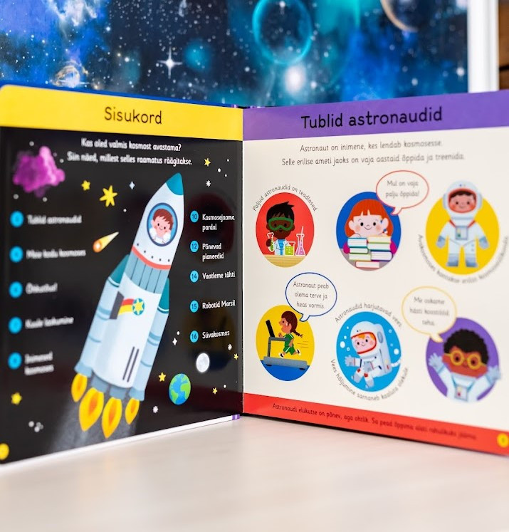 Minu esimene kosmoseraamat Mänguasjad - HellyK - Kvaliteetsed lasteriided, villariided, barefoot jalatsid