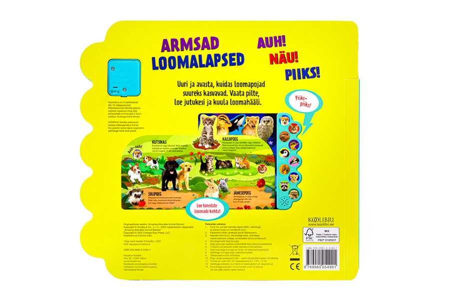 Armsad loomalapsed. Loe ja kuula! Mänguasjad - HellyK - Kvaliteetsed lasteriided, villariided, barefoot jalatsid