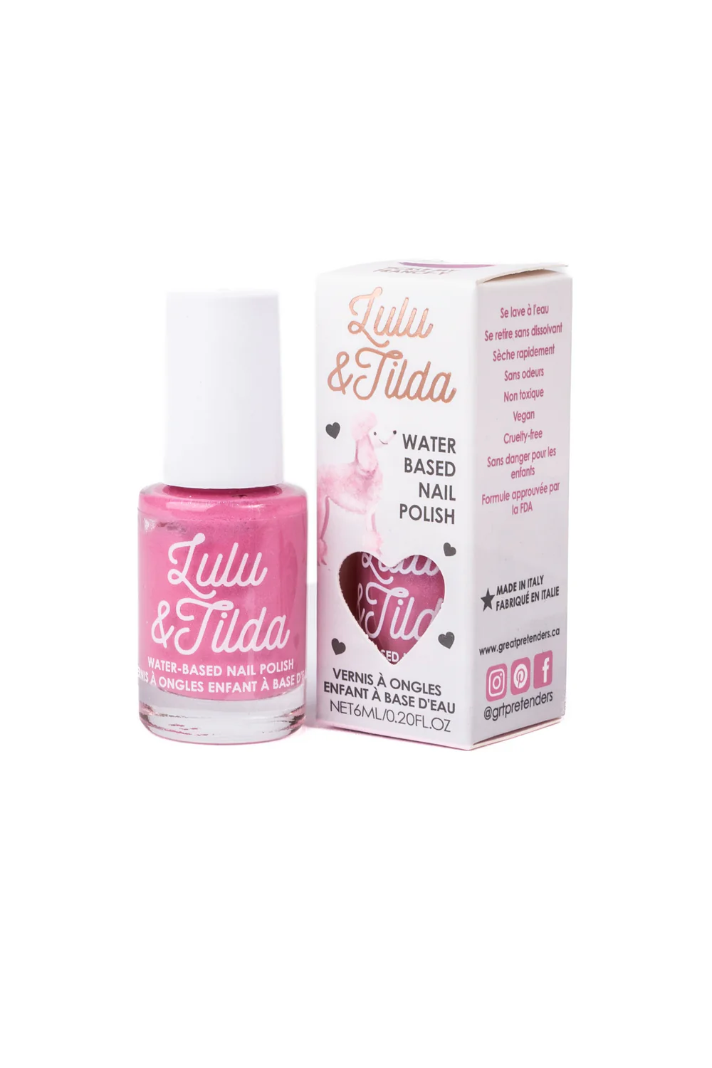 Great Pretenders Lulu and Tilda “Tickle My France-y” mahapestav küünelakk, 6ml Great Pretenders kostüümid ja aksessuaarid - HellyK - Kvaliteetsed lasteriided, villariided, barefoot jalatsid