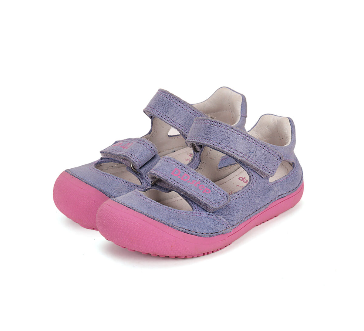 D.D. Step nahast sandaalid, lavender 063 D.D. Step nahast sandaalid, lavender 063 D.D.Step - HellyK - Kvaliteetsed lasteriided, villariided, barefoot jalatsid