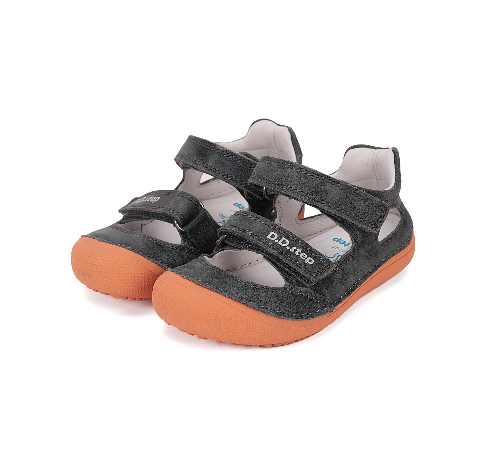 D.D. Step nahast sandaalid, dark grey 063 D.D.Step - HellyK - Kvaliteetsed lasteriided, villariided, barefoot jalatsid