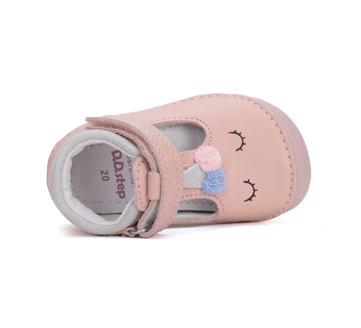 D.D. Step barefoot nahast kingad, baby pink 070 D.D.Step - HellyK - Kvaliteetsed lasteriided, villariided, barefoot jalatsid