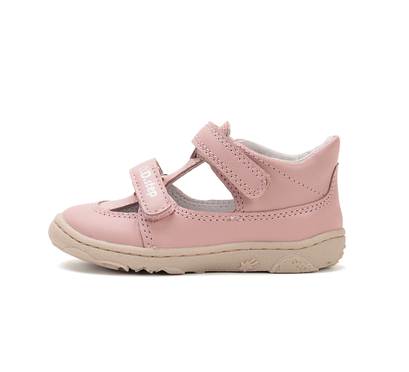 D.D. Step barefoot nahast sandaalid, baby pink 077 D.D.Step - HellyK - Kvaliteetsed lasteriided, villariided, barefoot jalatsid
