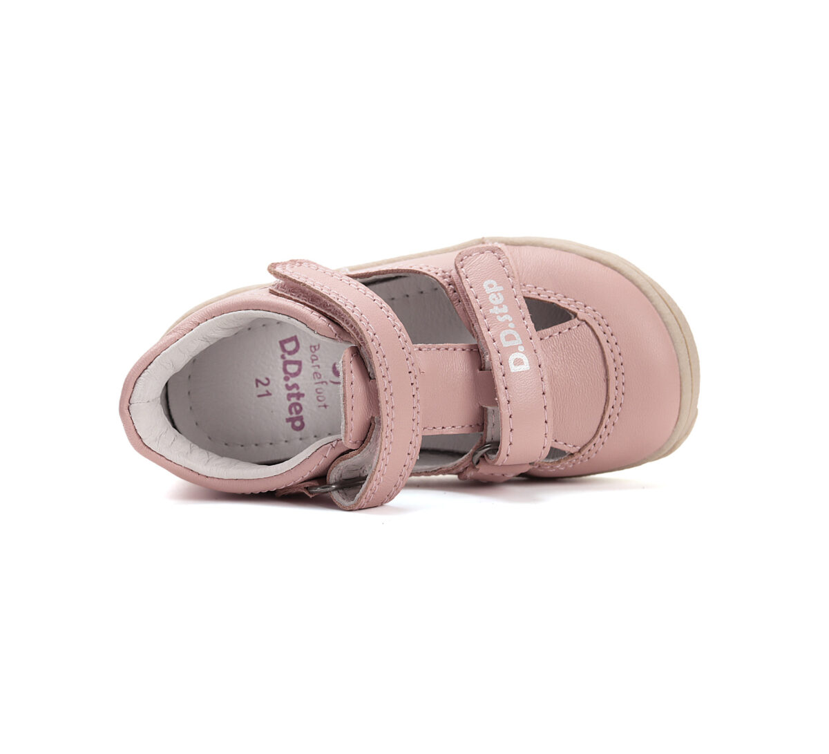 D.D. Step barefoot nahast sandaalid, baby pink 077 D.D.Step - HellyK - Kvaliteetsed lasteriided, villariided, barefoot jalatsid