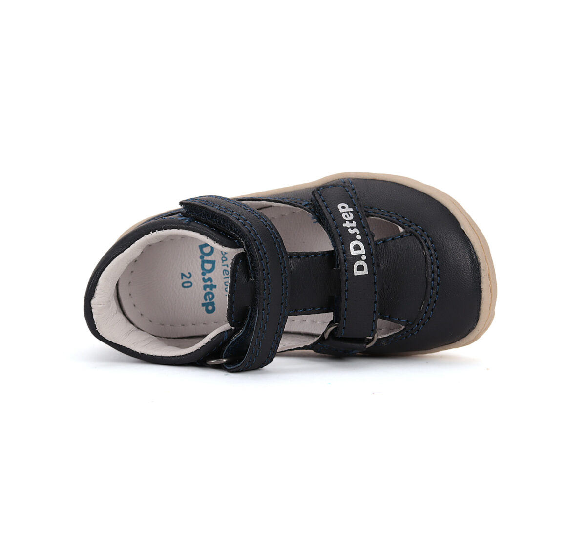 D.D. Step barefoot nahast sandaalid, royal blue  077 D.D.Step - HellyK - Kvaliteetsed lasteriided, villariided, barefoot jalatsid