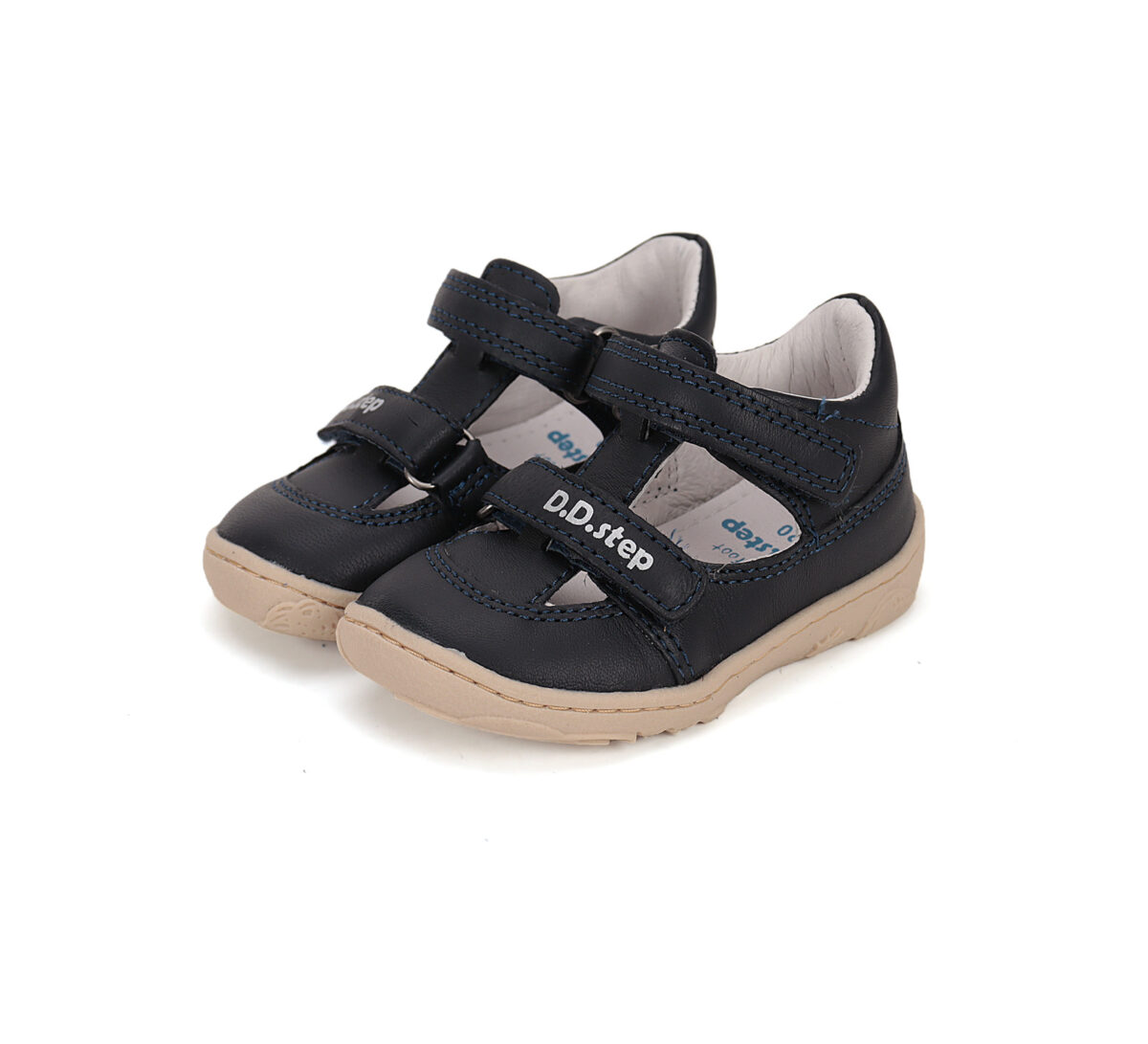 D.D. Step barefoot nahast sandaalid, royal blue  077 D.D.Step - HellyK - Kvaliteetsed lasteriided, villariided, barefoot jalatsid