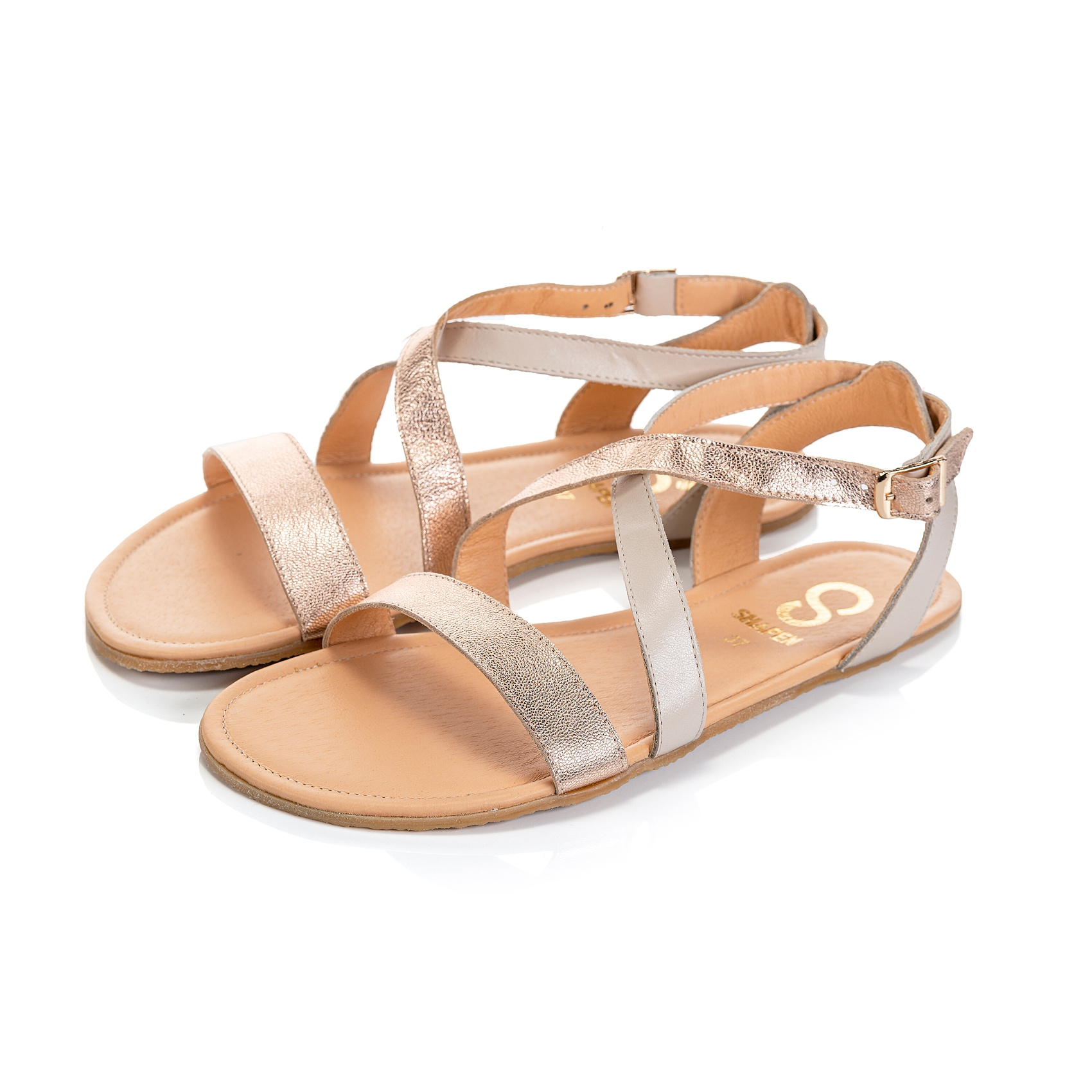 SHAPEN Calla sandaalid, rose gold Sisejalats/suvi - HellyK - Kvaliteetsed lasteriided, villariided, barefoot jalatsid