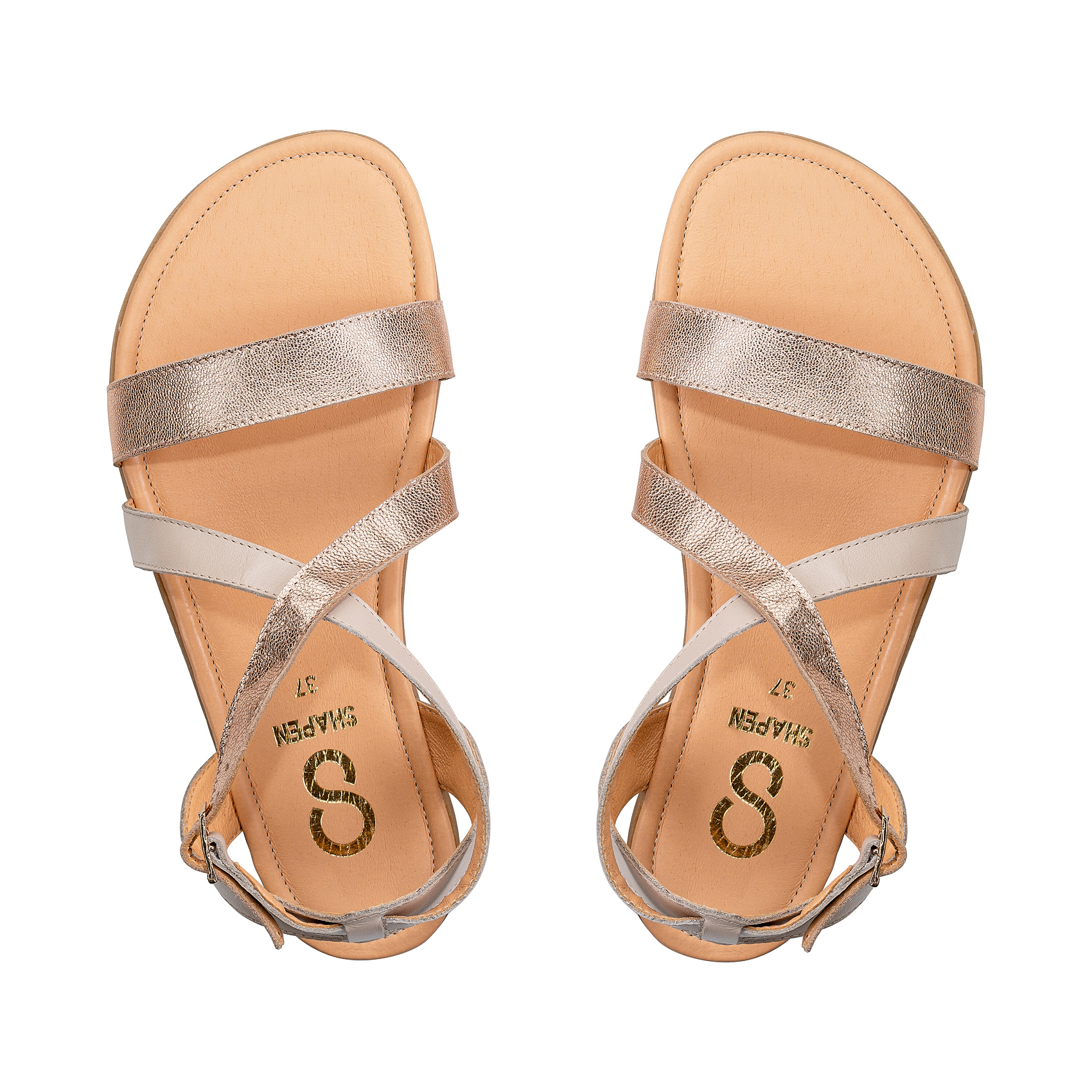 SHAPEN Calla sandaalid, rose gold Sisejalats/suvi - HellyK - Kvaliteetsed lasteriided, villariided, barefoot jalatsid