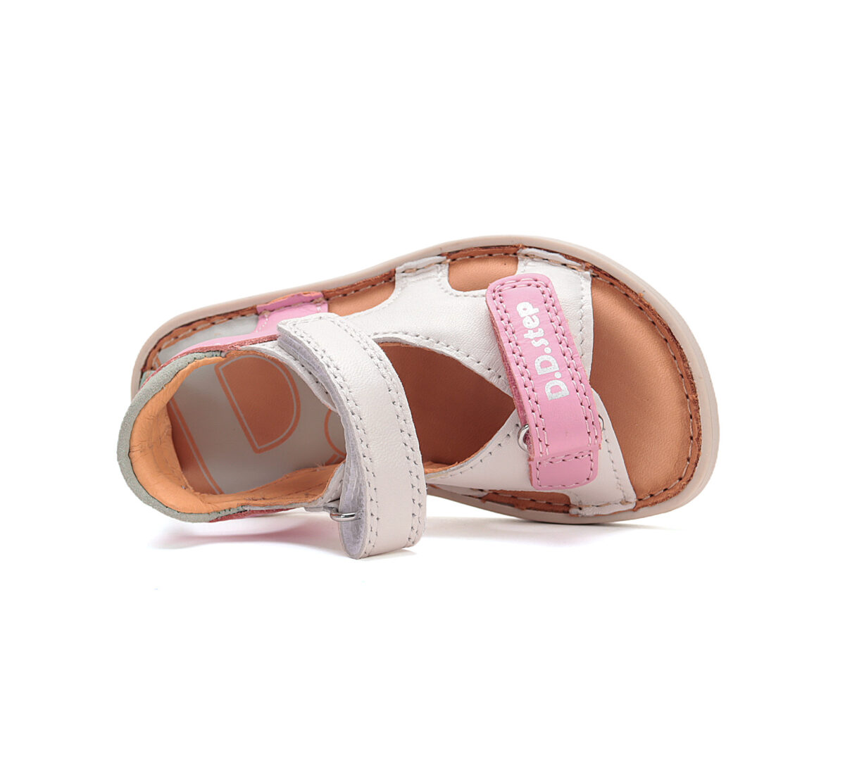 D.D.Step nahast sandaalid, white 076 D.D.Step nahast sandaalid, white 076 D.D.Step - HellyK - Kvaliteetsed lasteriided, villariided, barefoot jalatsid