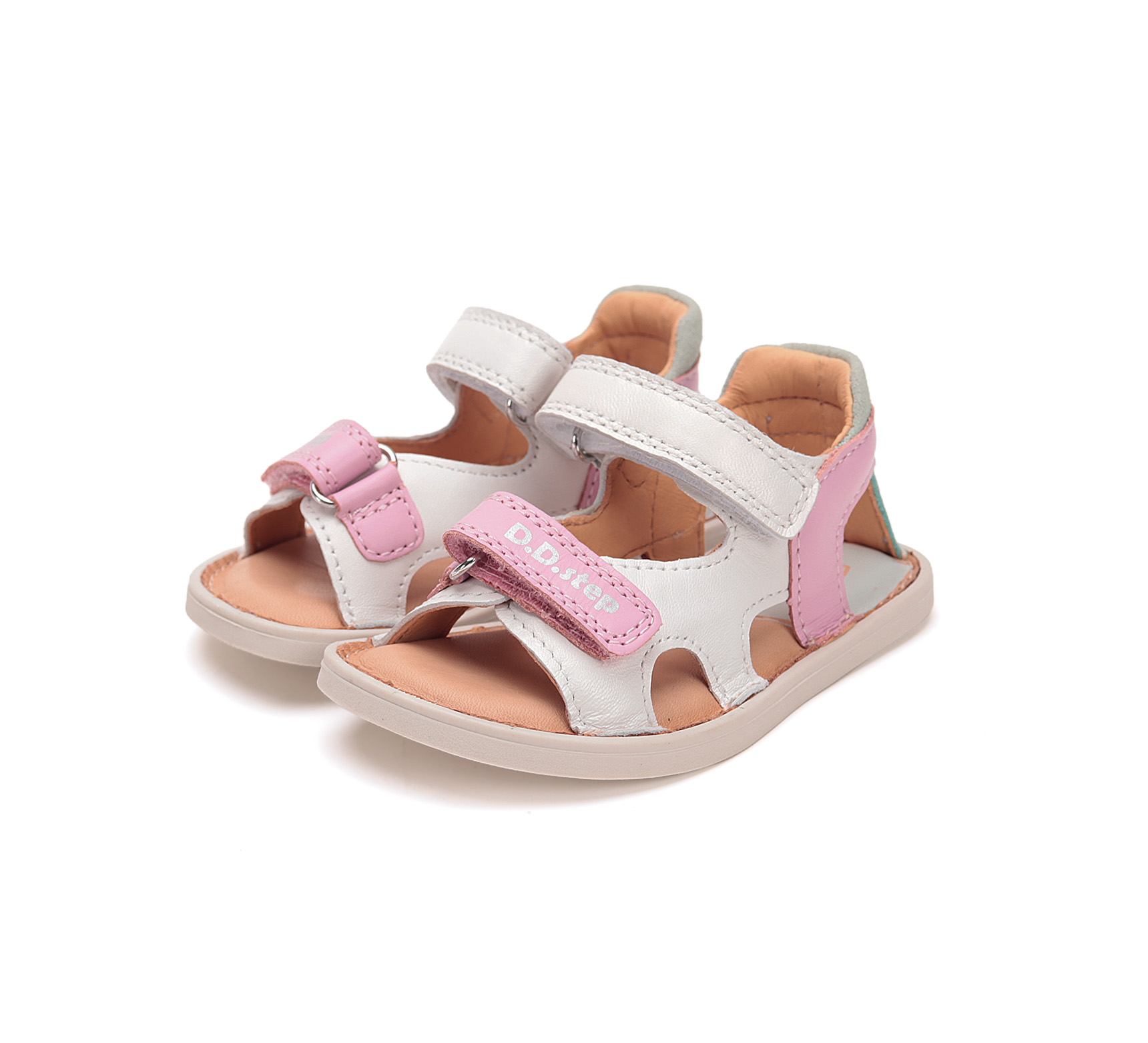 D.D.Step nahast sandaalid, white 076 D.D.Step nahast sandaalid, white 076 D.D.Step - HellyK - Kvaliteetsed lasteriided, villariided, barefoot jalatsid