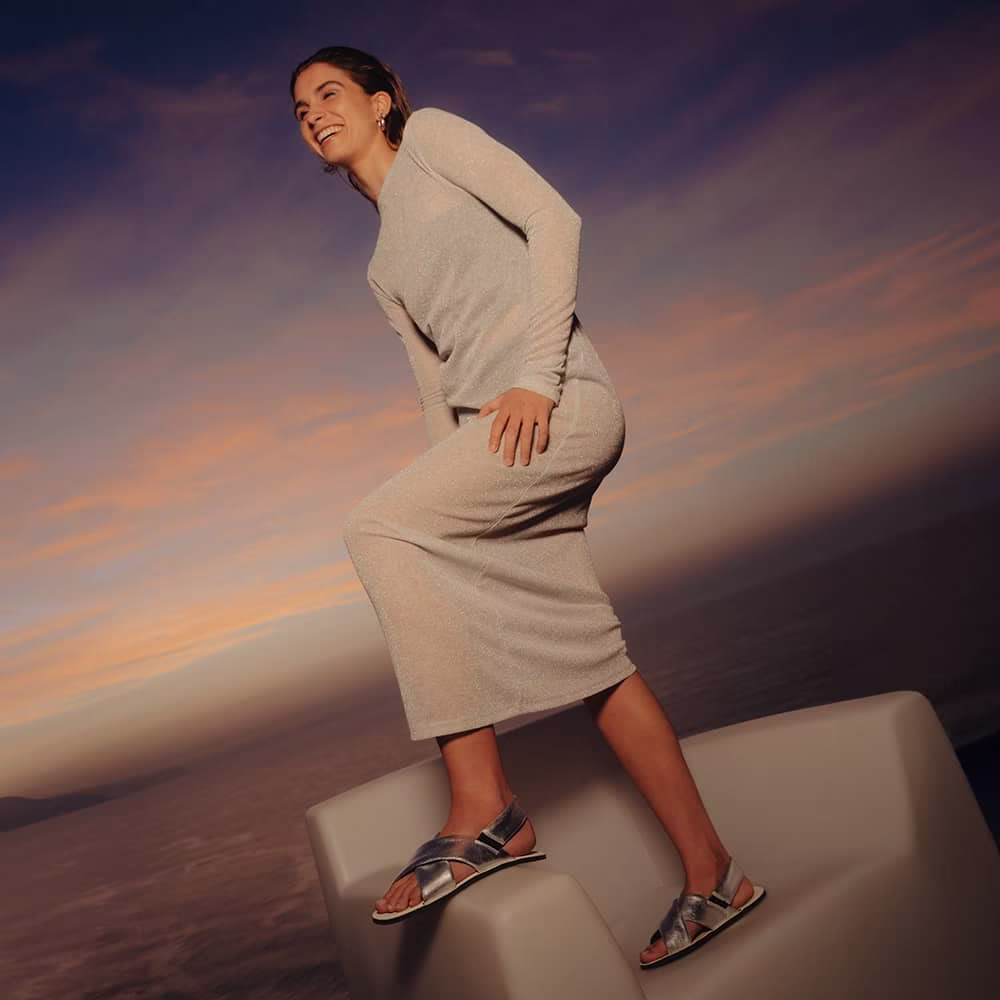 GROUNDIES® Verona Women, silver Sisejalats/suvi - HellyK - Kvaliteetsed lasteriided, villariided, barefoot jalatsid