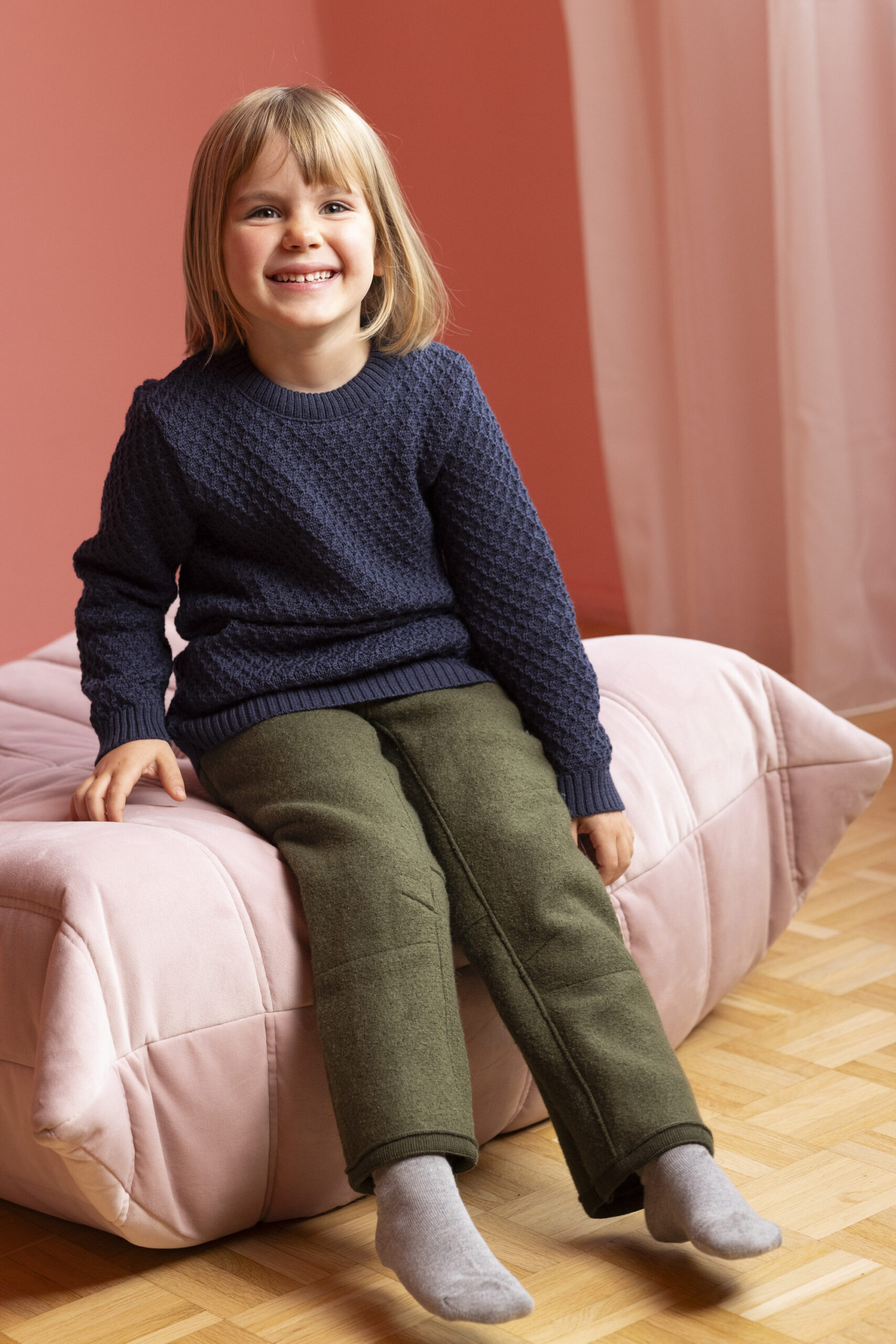 Disana Aran meriinovillane sviiter, soft pink Disana - HellyK - Kvaliteetsed lasteriided, villariided, barefoot jalatsid