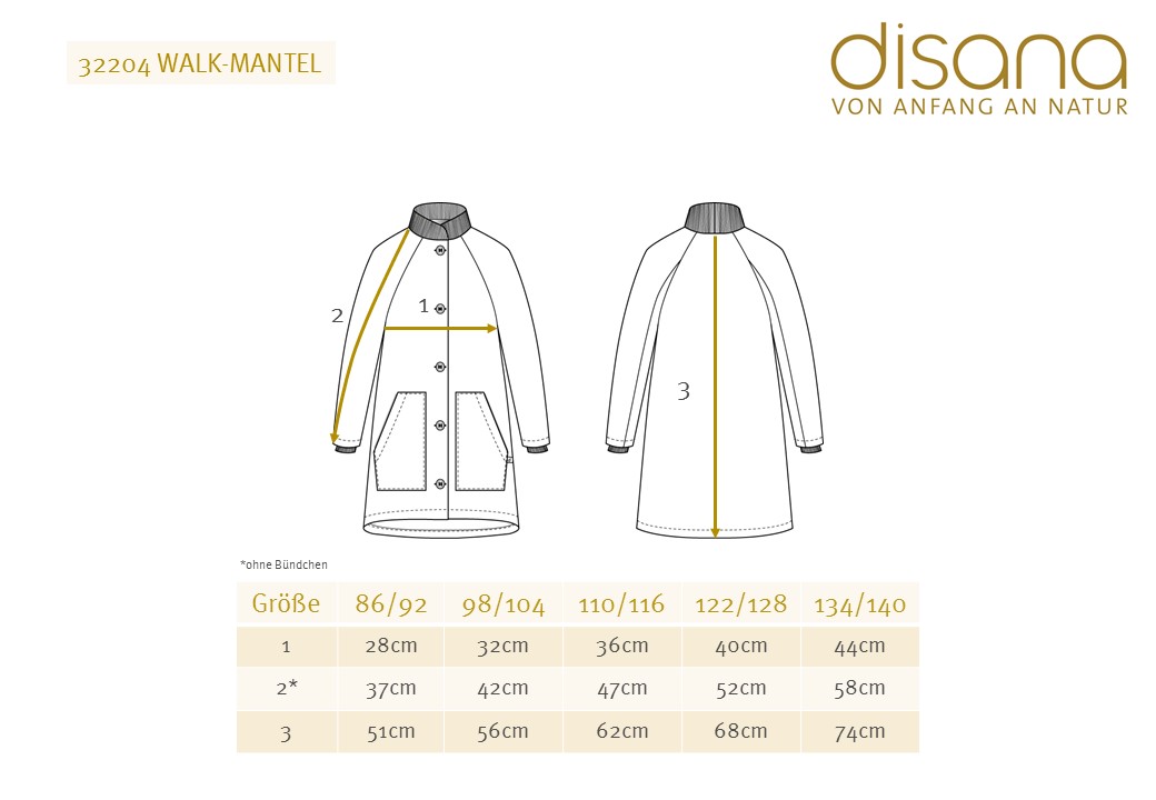 Disana Walk vanutatud meriinovillast mantel, caramel Disana - HellyK - Kvaliteetsed lasteriided, villariided, barefoot jalatsid