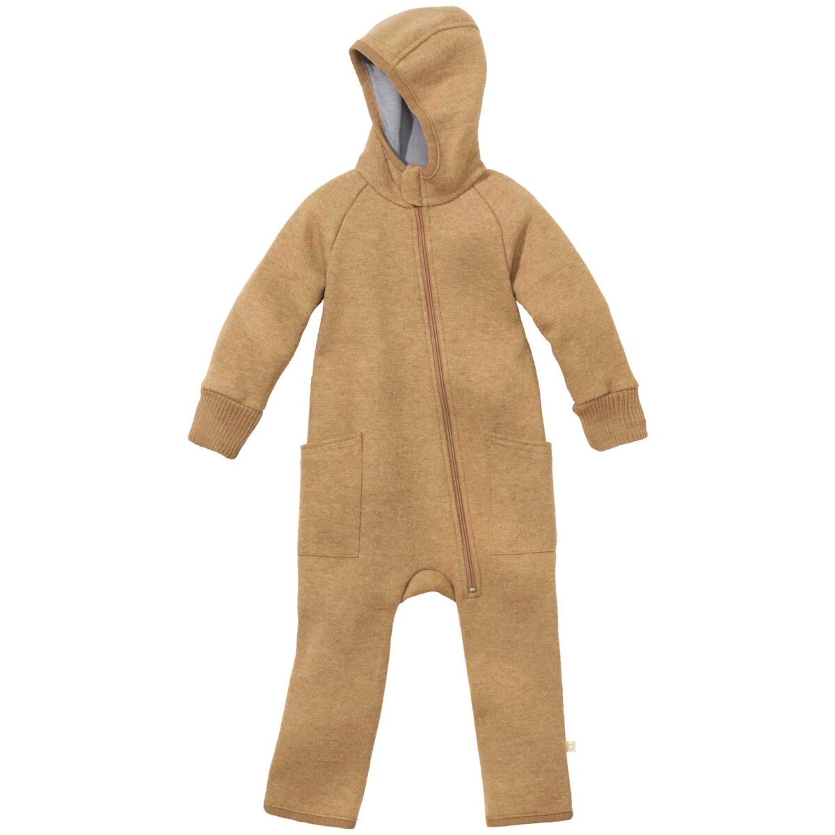 Disana Zip-Overall vanutatud meriinovillast kombe, caramel Disana - HellyK - Kvaliteetsed lasteriided, villariided, barefoot jalatsid