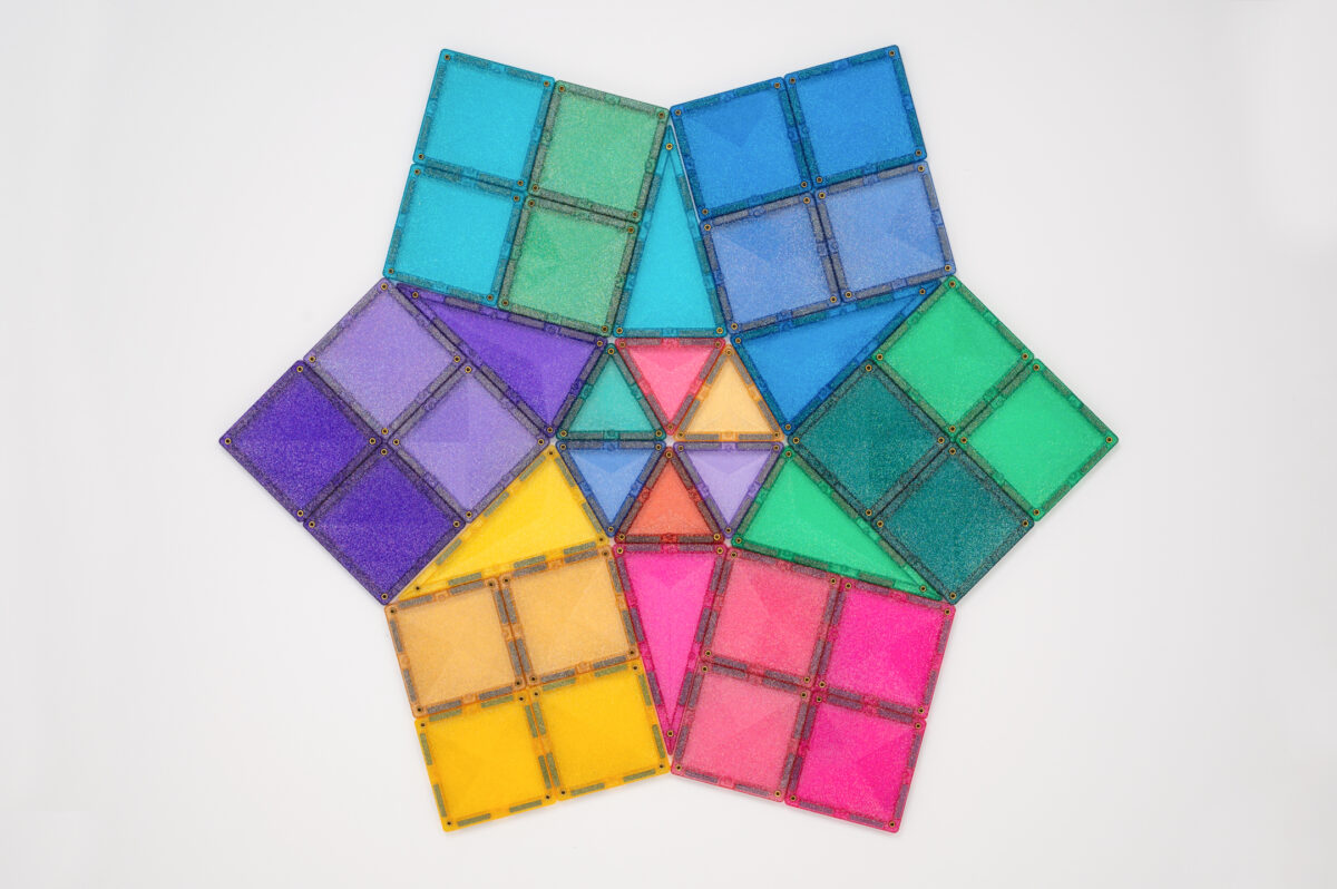 Connetix Glitter Castle Pack 48 pc, sädelevad magnetklotsid ✨ CONNETIX magnetklotsid - HellyK - Kvaliteetsed lasteriided, villariided, barefoot jalatsid