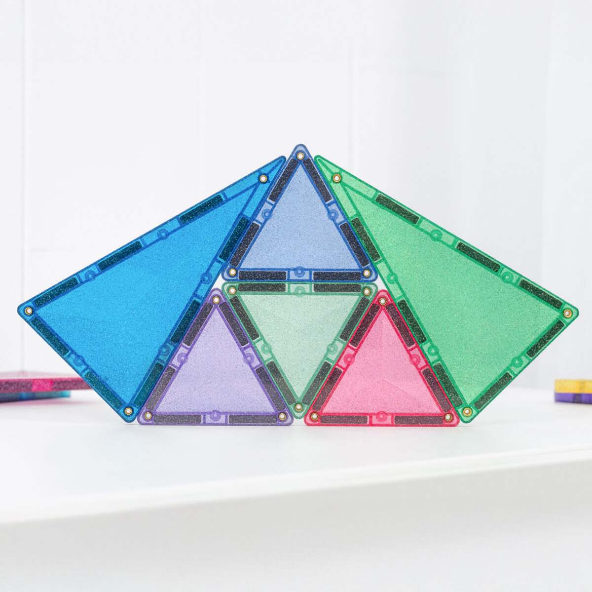 Connetix Glitter Castle Pack 48 pc, sädelevad magnetklotsid ✨ CONNETIX magnetklotsid - HellyK - Kvaliteetsed lasteriided, villariided, barefoot jalatsid