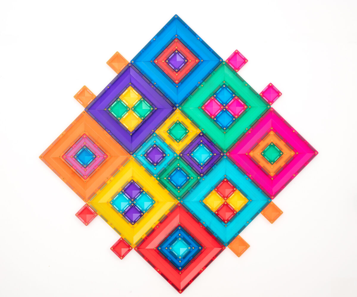 Connetix Bright Portal Pack 48 pc, üksteise sisse mahtuvate ruutudega magnetklotsid 🧩 CONNETIX magnetklotsid - HellyK - Kvaliteetsed lasteriided, villariided, barefoot jalatsid