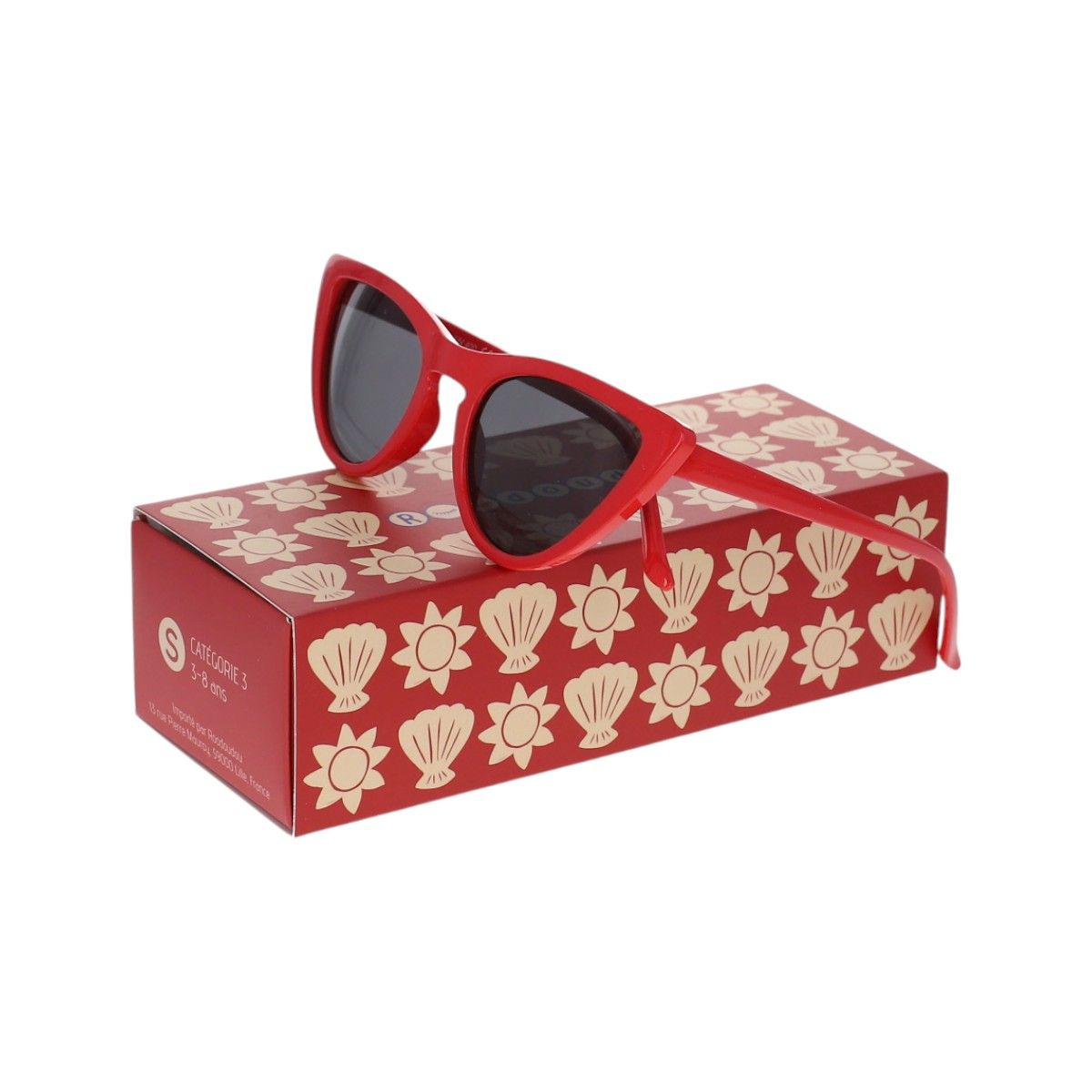 Roodoudou Punased kassisilmakujulised laste päikeseprillid 3-8 aastat Hooldusvahendid, kosmeetika ja aksessuaarid - HellyK - Kvaliteetsed lasteriided, villariided, barefoot jalatsid