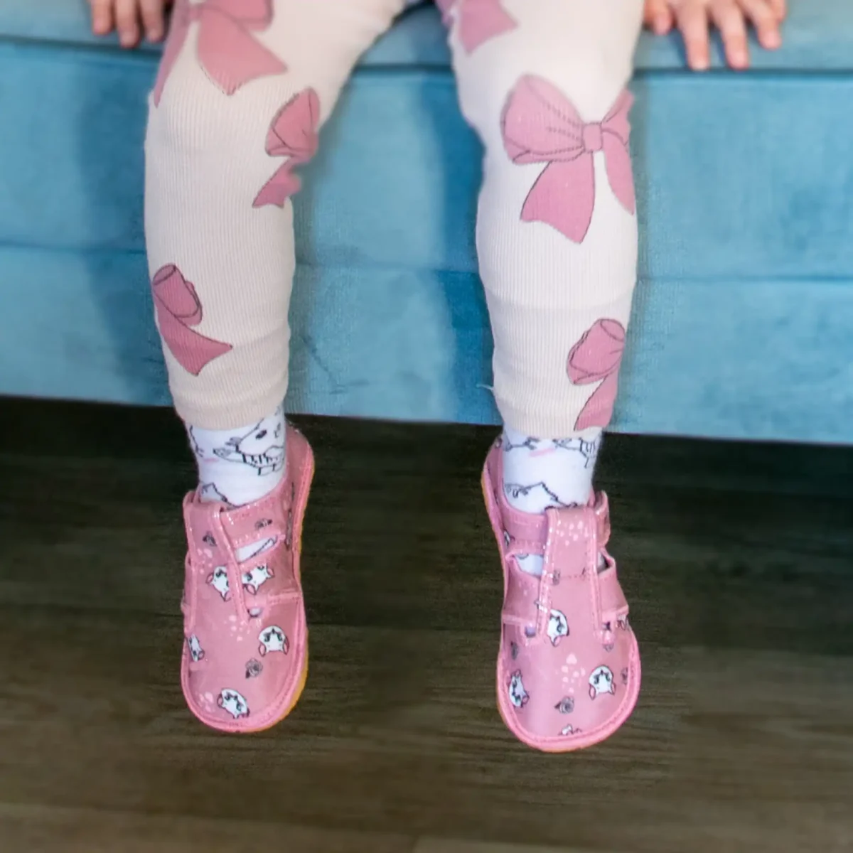 Crave sisejalats, pink cat Laste barefoot-jalatsid - HellyK - Kvaliteetsed lasteriided, villariided, barefoot jalatsid